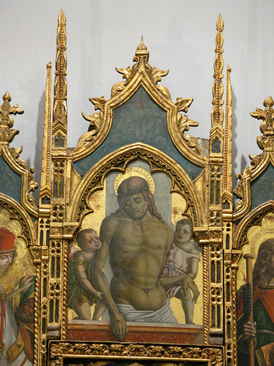 Cristo (scomparto di polittico, elemento d'insieme) di Crivelli Carlo, Crivelli Vittore (ultimo quarto sec. XV)