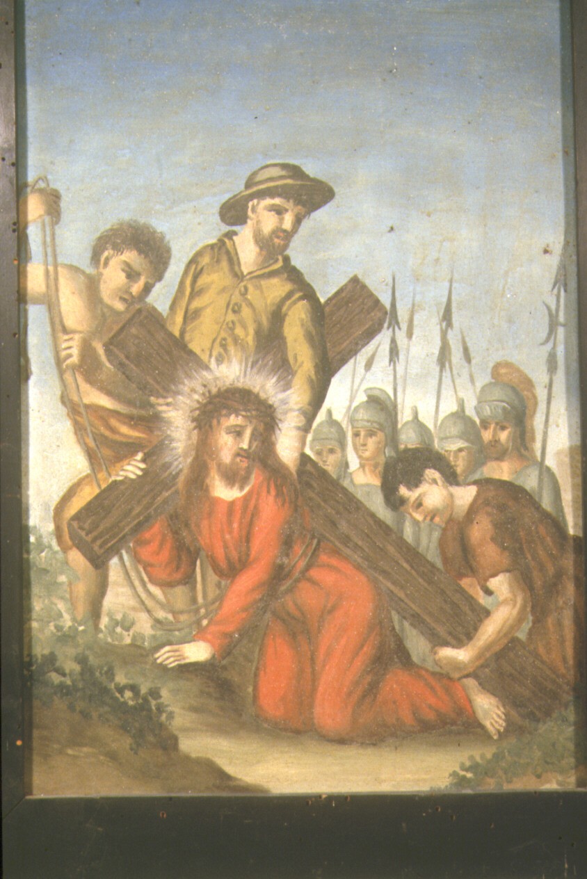 stazione IV: Gesù incontra la Madonna (dipinto, elemento d'insieme) - bottega marchigiana (primo quarto sec. XX)