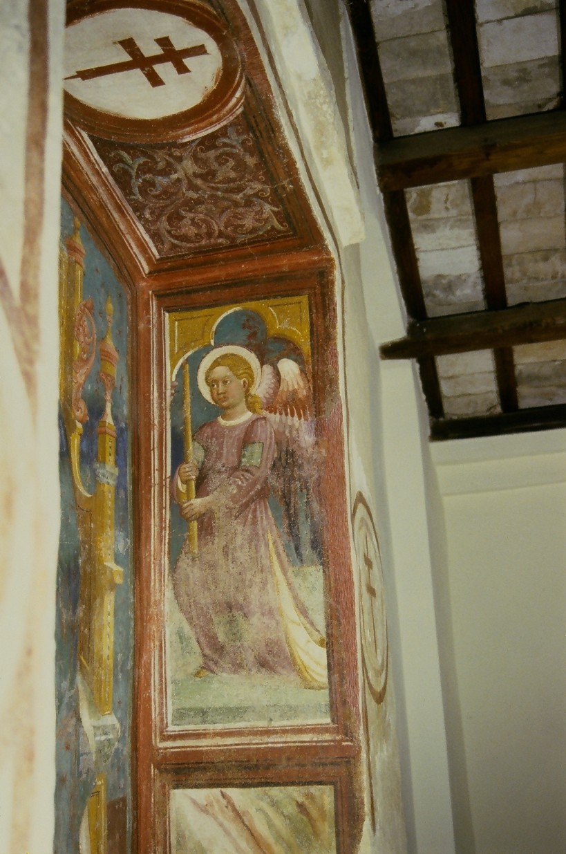 angelo reggitorcia (dipinto, complesso decorativo) - bottega umbro-marchigiana (prima metà sec. XV)