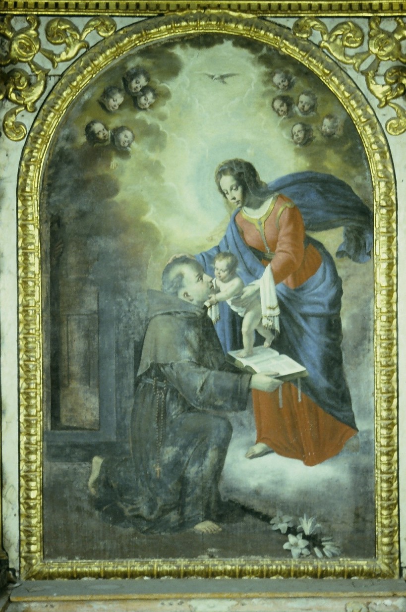 Madonna con Bambino e Sant'Antonio da Padova (dipinto, elemento d'insieme) di Guerrieri Giovanni Francesco (prima metà sec. XVII)