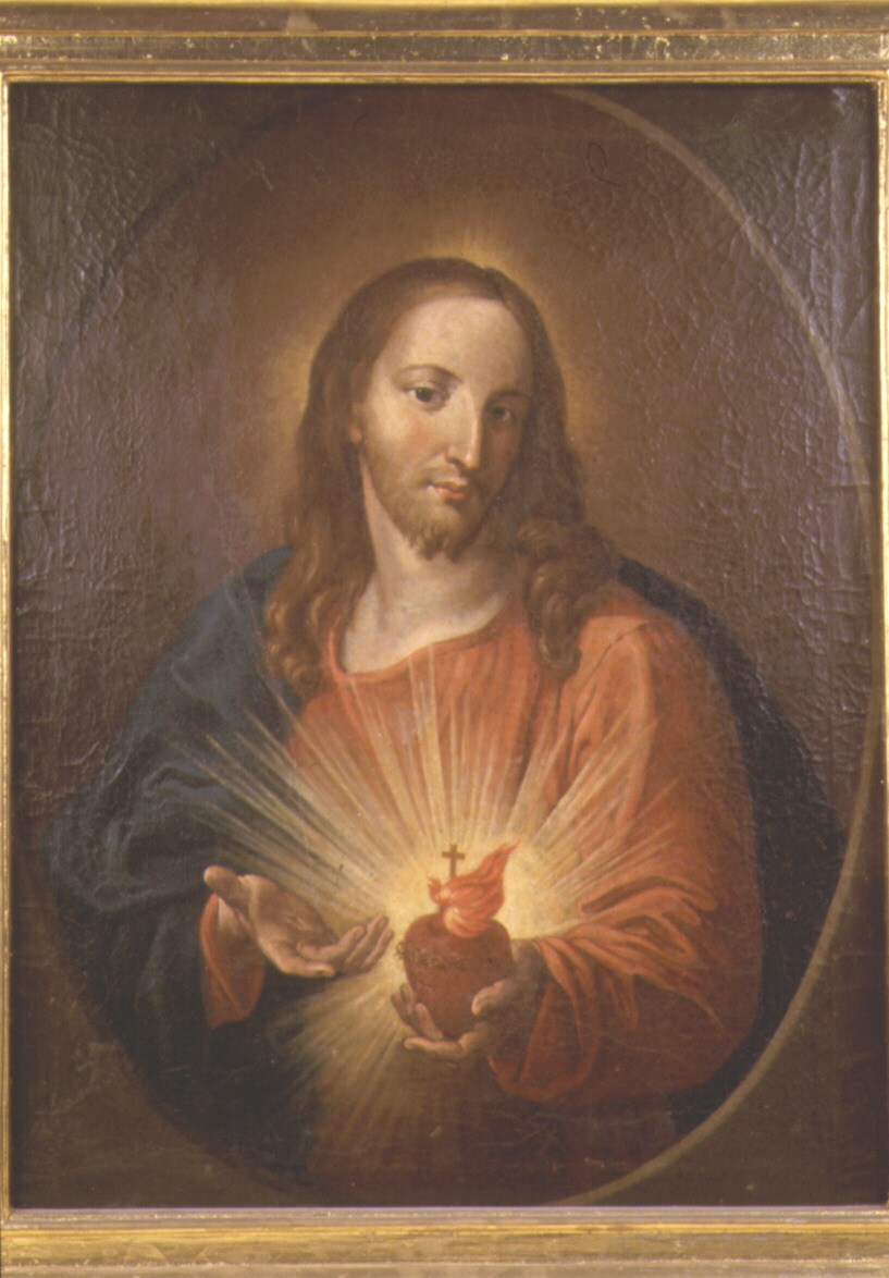 Sacro Cuore di Gesù (dipinto, elemento d'insieme) - bottega Italia centrale (seconda metà sec. XIX)