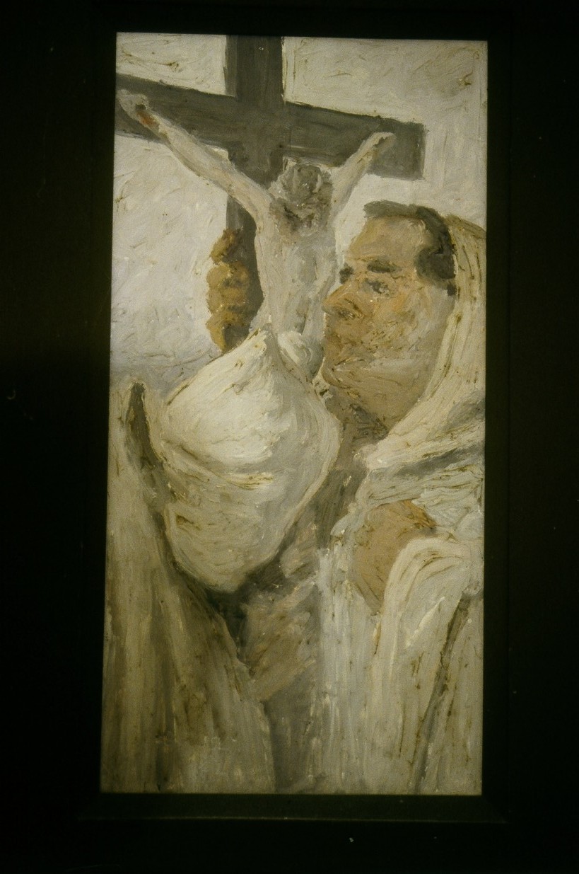 monaco camaldolese con crocifisso (dipinto) di Generali Paolo Tarcisio (sec. XX)