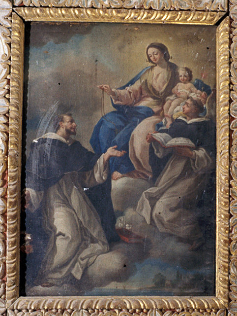 Madonna del Rosario con Santi domenicani e misteri del rosario (dipinto, elemento d'insieme) - ambito marchigiano (sec. XVIII)