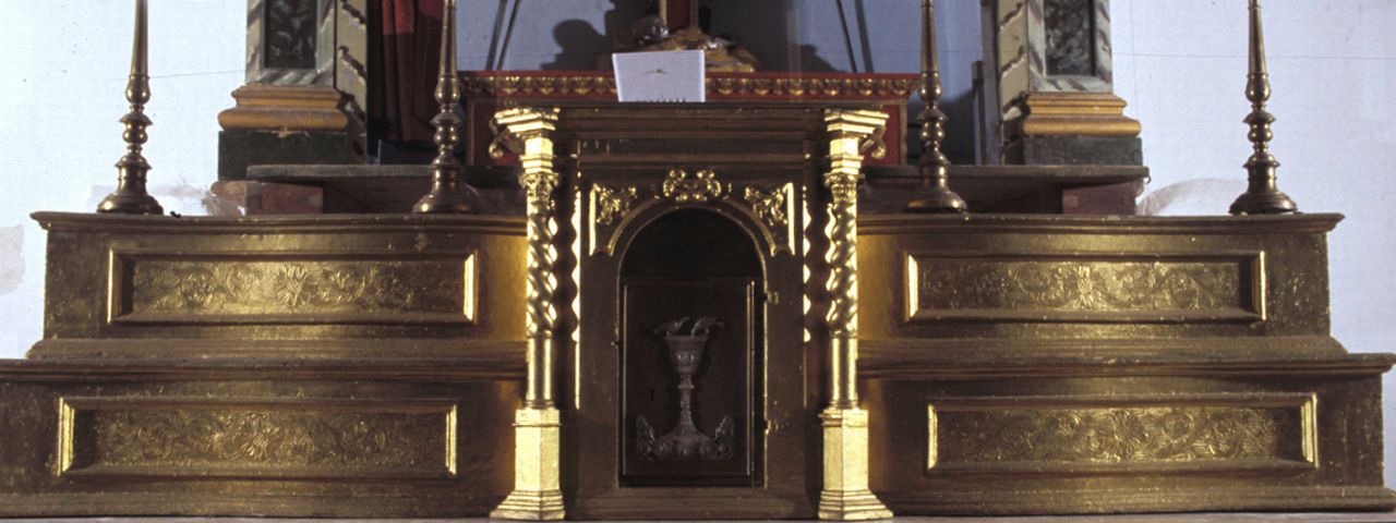 gradino d'altare - bottega marchigiana (sec. XIX)