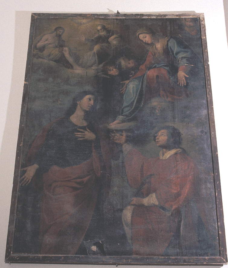 Madonna in trono e due santi (dipinto) - ambito marchigiano (sec. XVII)