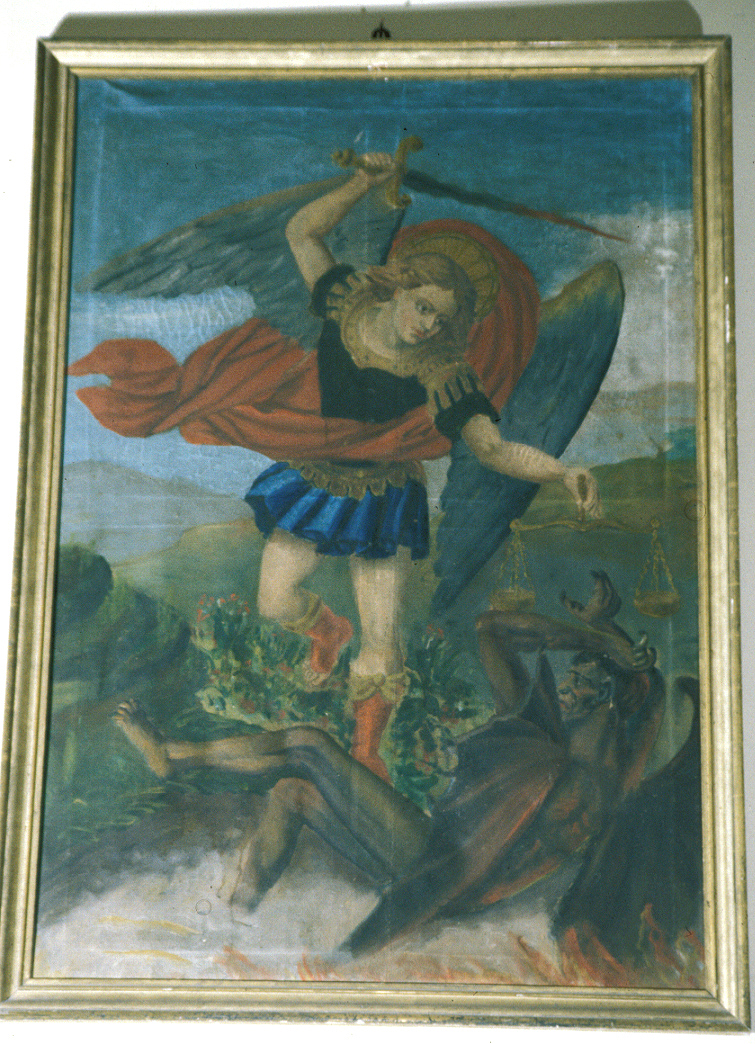 San Michele Arcangelo (dipinto, elemento d'insieme) - ambito italiano (sec. XIX)