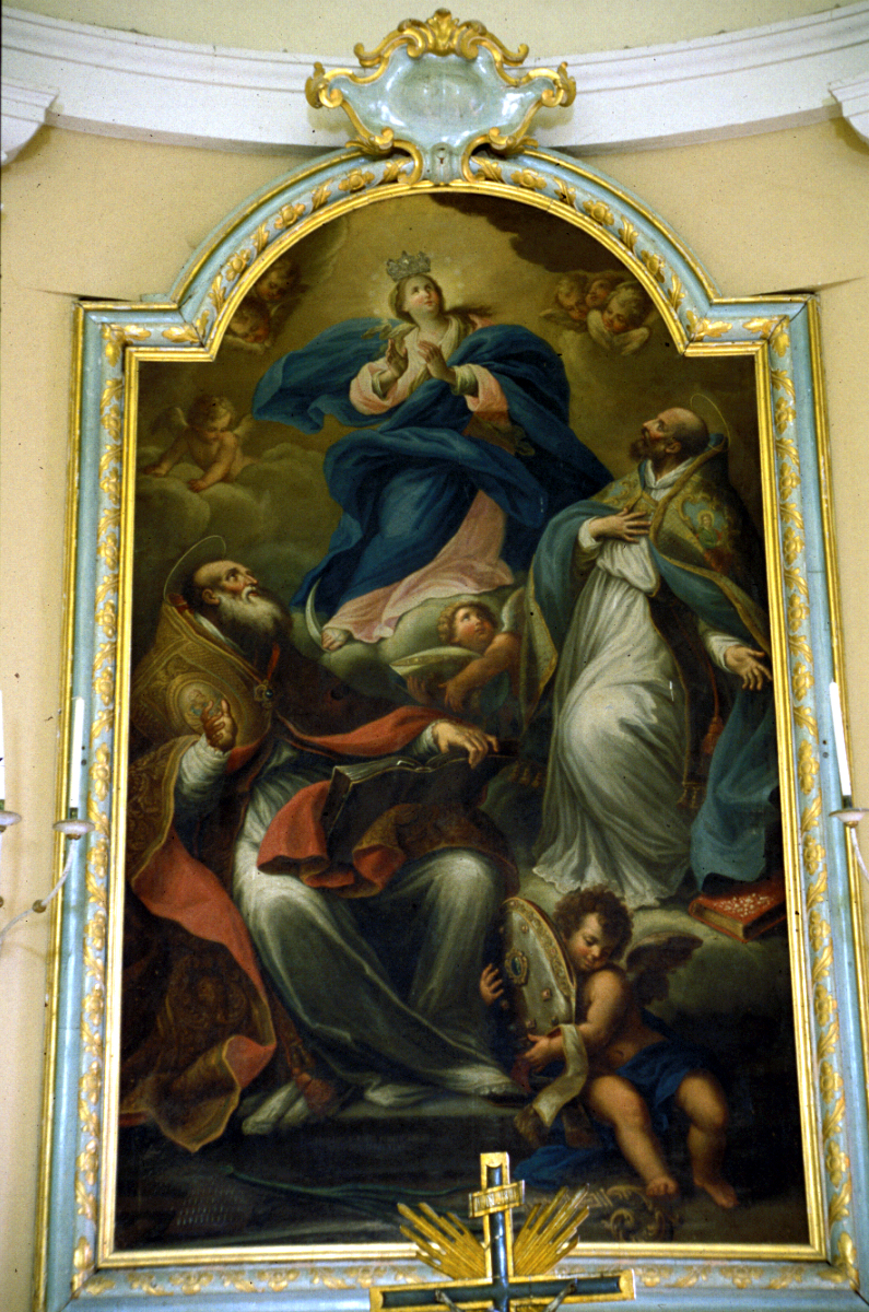 Madonna in gloria con San Biagio e Sant'Erasmo (dipinto, elemento d'insieme) di Ricci Filippo (sec. XVIII)