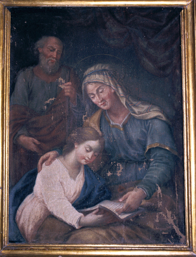 Maria Vergine bambina con Sant'Anna e San Gioacchino (dipinto, elemento d'insieme) - ambito marchigiano (sec. XVII)