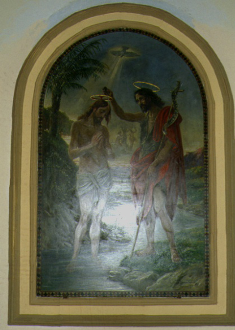 Battesimo di Gesù Cristo (dipinto) di De Bacci Venuti Gualtiero (sec. XX)