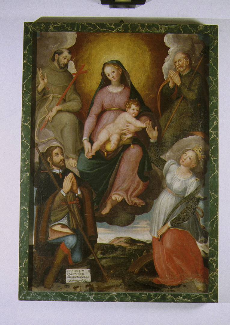 Madonna con Bambino e Santi (dipinto, elemento d'insieme) - bottega marchigiana (secondo quarto sec. XVII)
