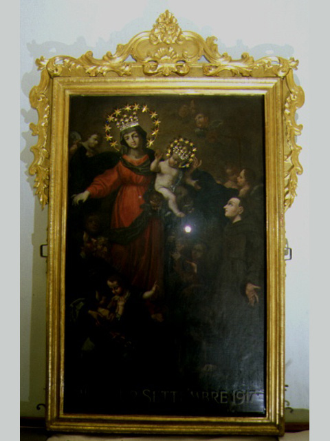 Madonna del Giro, Madonna con Bambino e Beato Sante (dipinto, elemento d'insieme) - ambito marchigiano (fine sec. XVII)