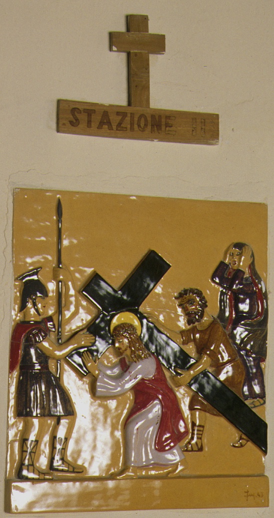 stazioni della via crucis (Via Crucis, ciclo) di Melis Federico (sec. XX)