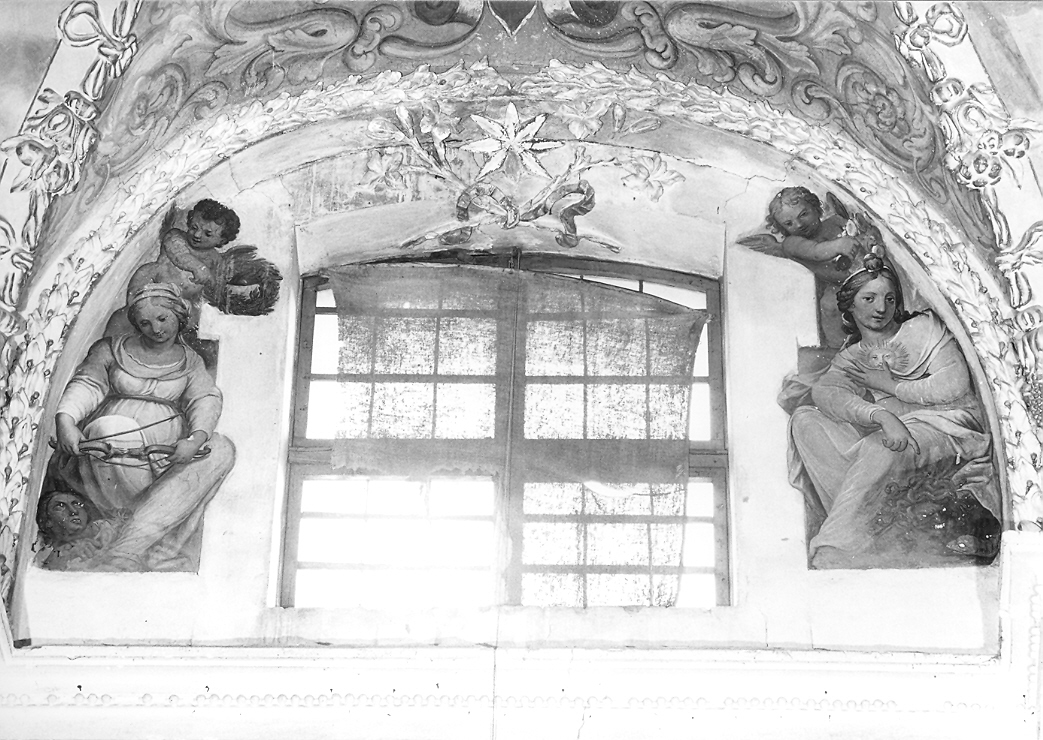 figure allegoriche femminili (dipinto, elemento d'insieme) di Fanelli Pier Simone (attribuito) (seconda metà sec. XVII)