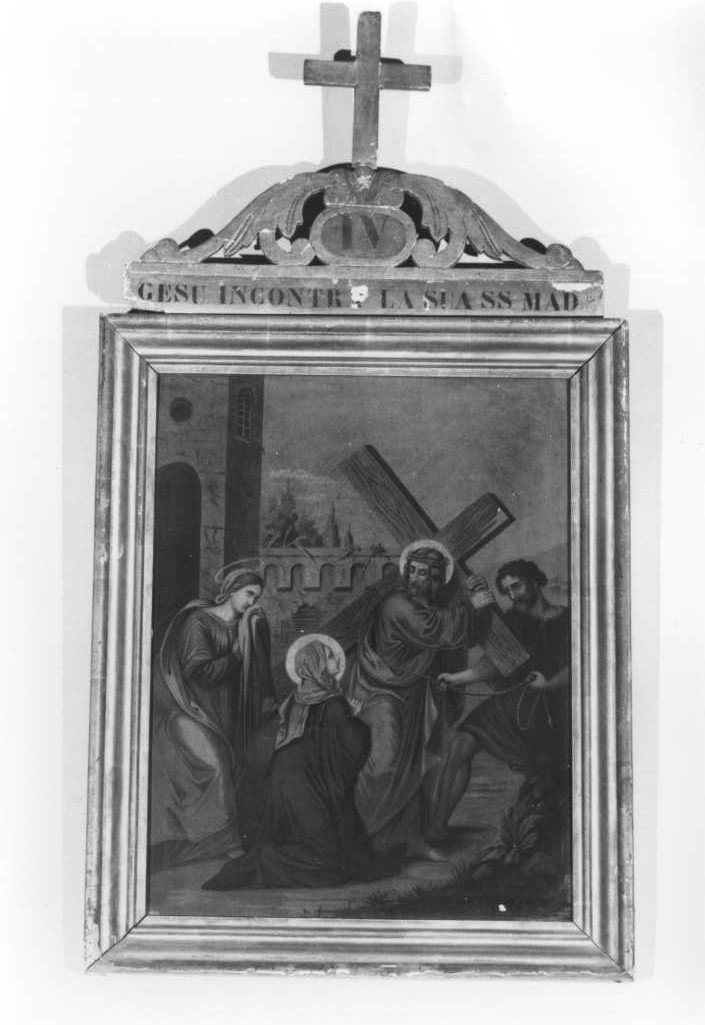 stazione IV: Gesù incontra la Madonna (Via Crucis, elemento d'insieme) - ambito marchigiano (prima metà sec. XX)