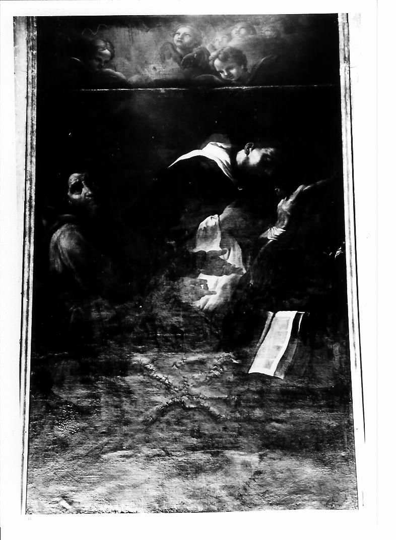 incontro tra San Francesco e San Domenico (dipinto) di Savonanzi Emilio (sec. XVII)