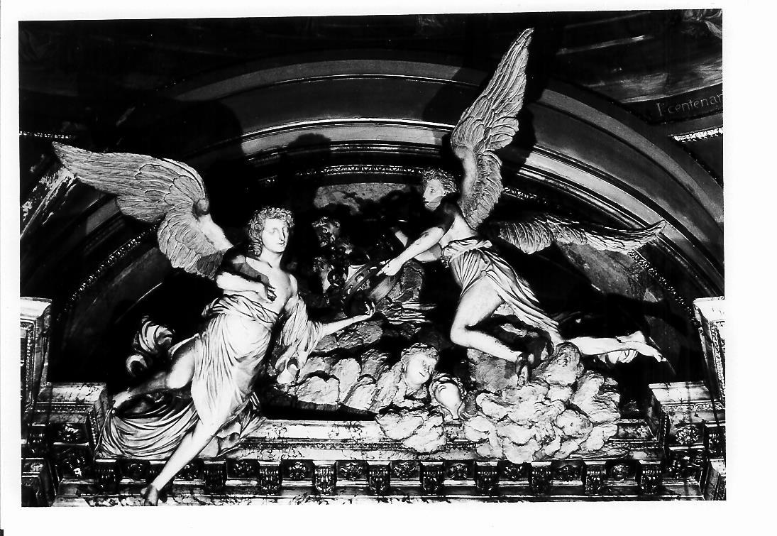 angeli reggicorona (gruppo scultoreo) - bottega italiana (sec. XIX)