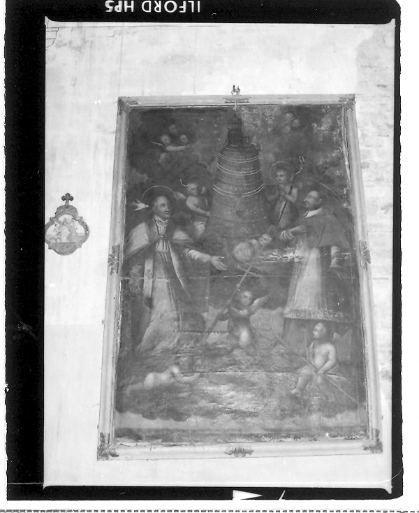 Madonna di Loreto con San Carlo Borromeo e San Giovannino (dipinto) - ambito marchigiano-romagnolo (sec. XVII)