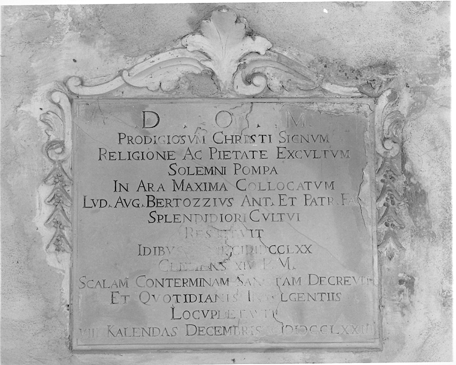 lapide commemorativa - bottega marchigiana (sec. XVIII)