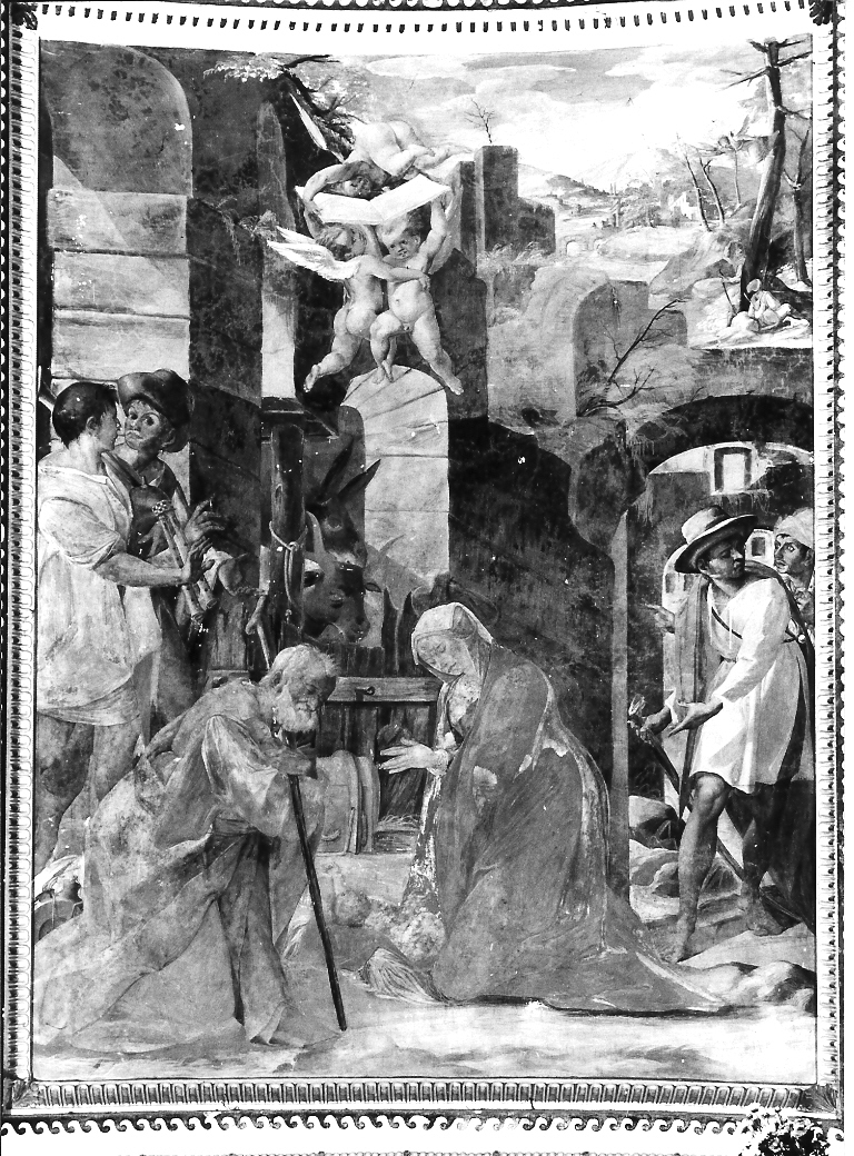 adorazione dei pastori (dipinto, elemento d'insieme) di Magistris Simone de (sec. XVI)
