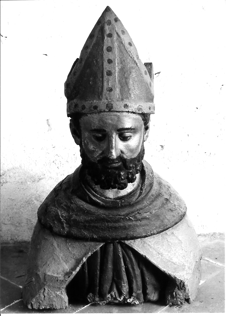 Santo vescovo (scultura) - bottega marchigiana (sec. XVII)