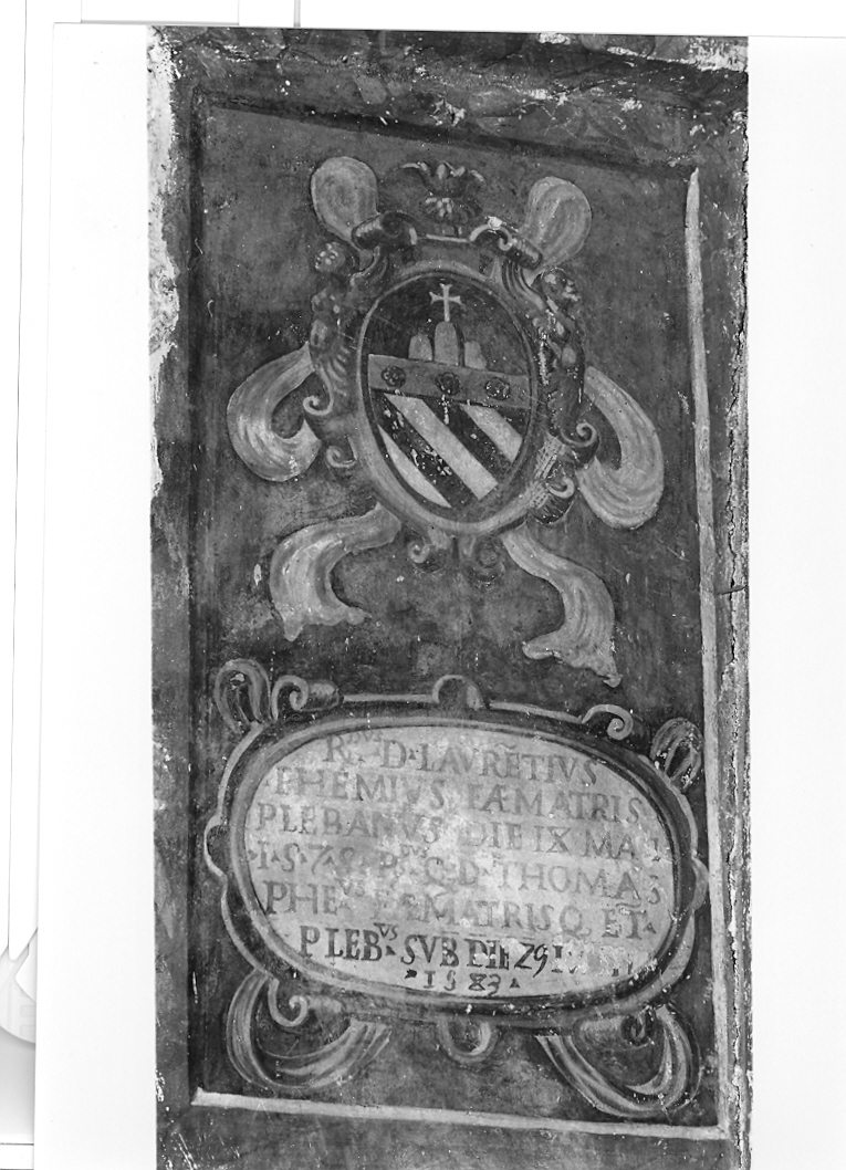 cartiglio con iscrizione (dipinto, elemento d'insieme) - ambito marchigiano (sec. XVI)