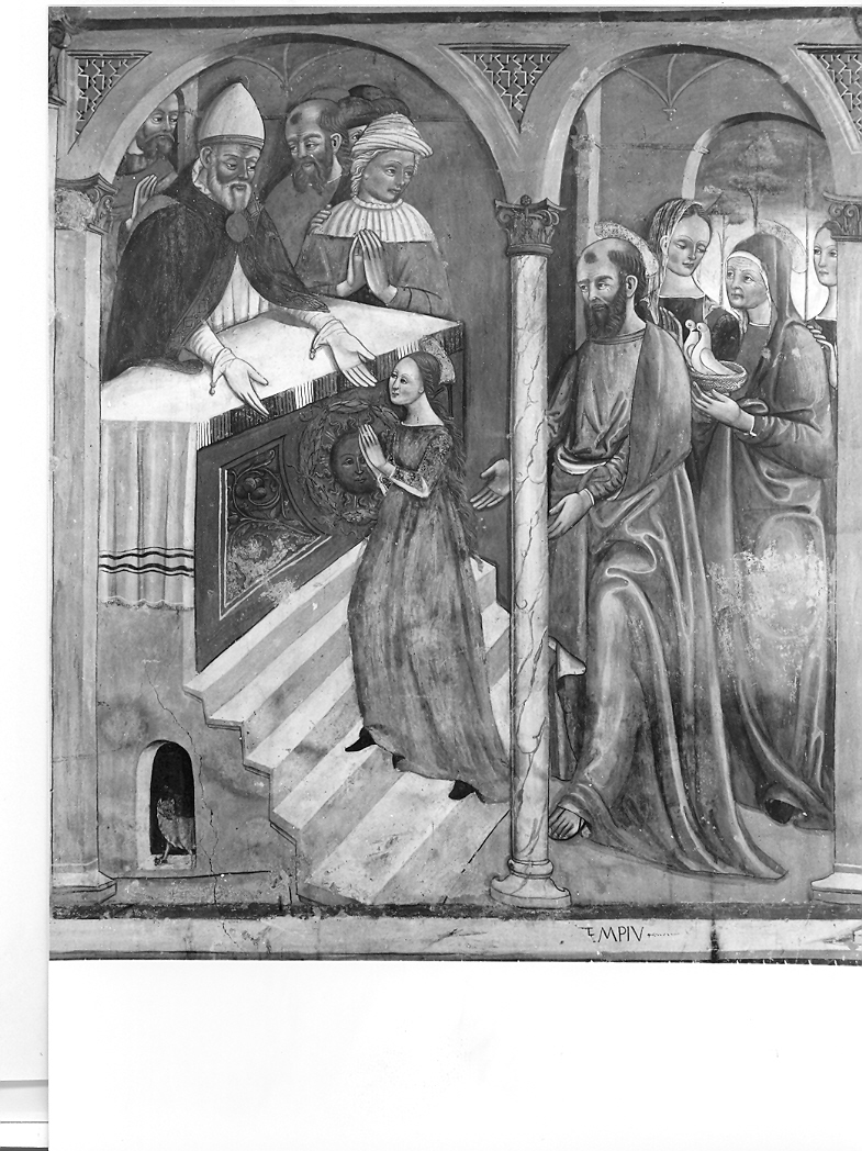 presentazione di Maria Vergine al tempio (dipinto, elemento d'insieme) di Sparapane Agostino, Sparapane Pietro (sec. XV)
