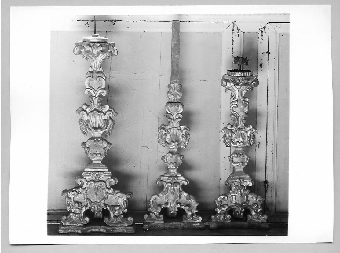 candeliere, serie - bottega marchigiana (fine/inizio secc. XVII/ XVIII)