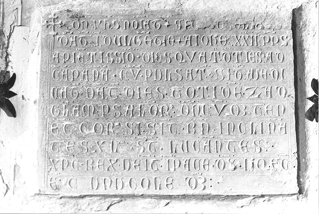 iscrizione (lapide) - bottega marchigiana (sec. XIV)