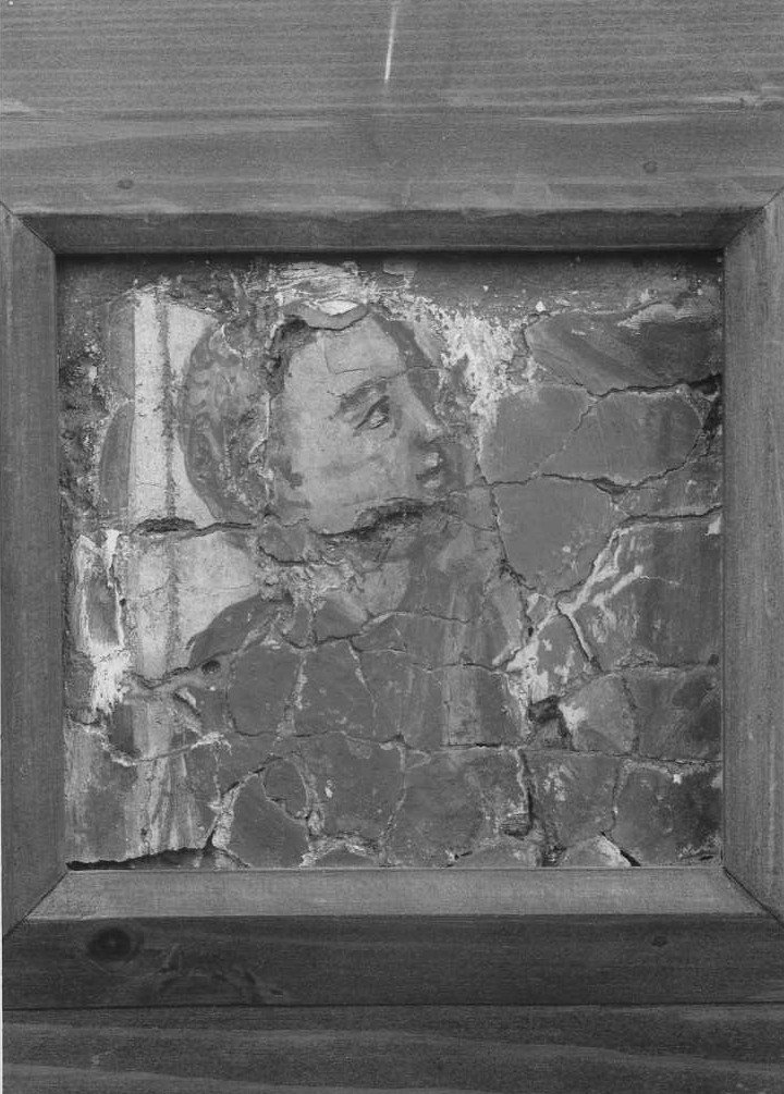 ritratto d'uomo di profilo (dipinto, frammento) - ambito marchigiano (fine/inizio secc. XIV/ XV)