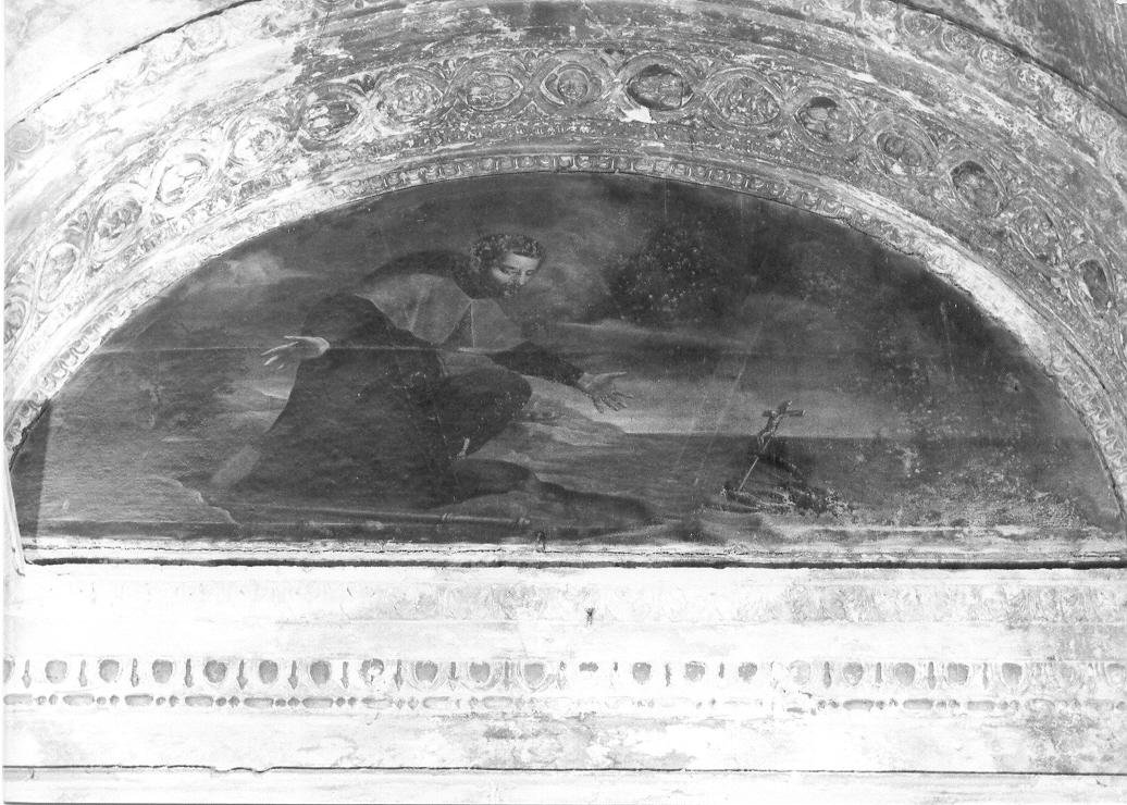 San Francesco Saverio adora il crocifisso (dipinto, elemento d'insieme) di Fanelli Pier Simone (sec. XVII)