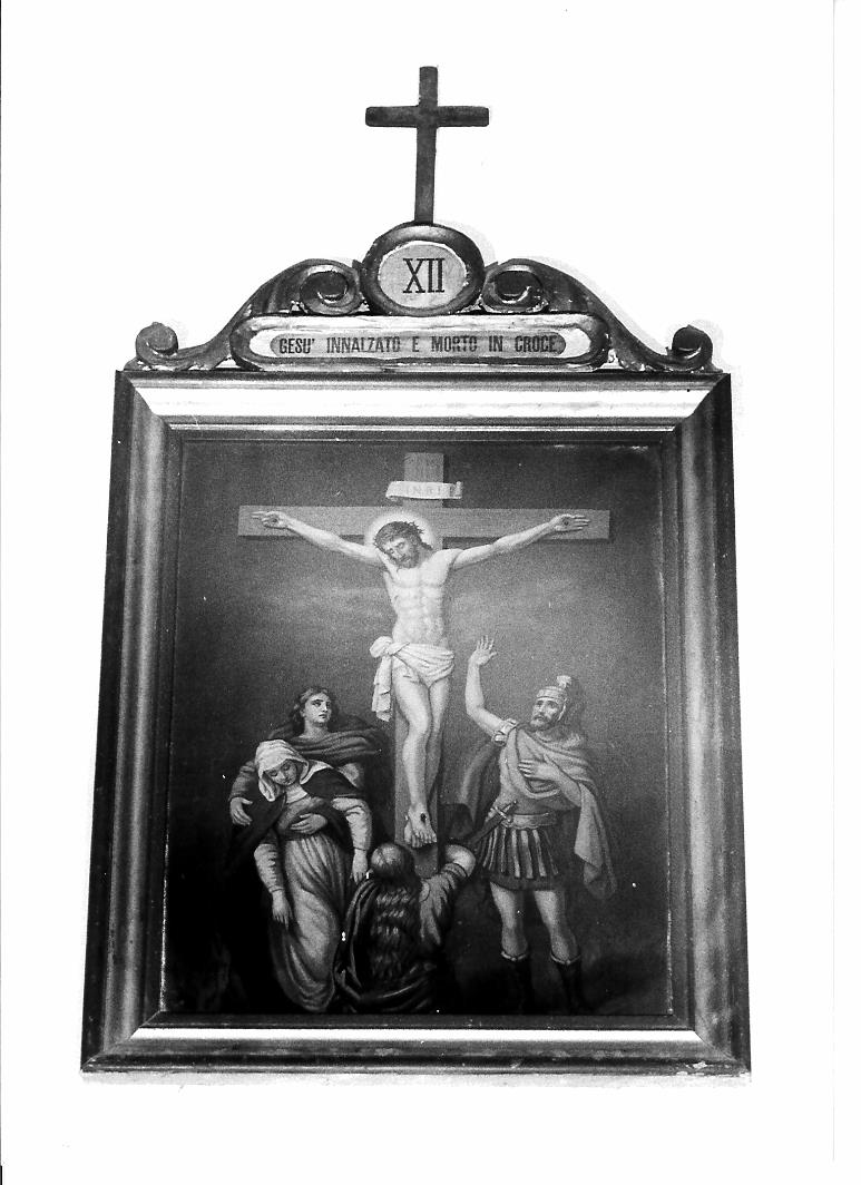 stazione XII: Gesù innalzato e morto in croce (dipinto, elemento d'insieme) - ambito marchigiano (prima metà sec. XIX)