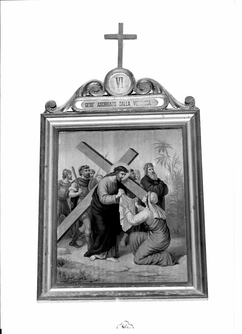 stazione VI: Gesù asciugato dalla Veronica (dipinto, elemento d'insieme) - ambito marchigiano (prima metà sec. XIX)