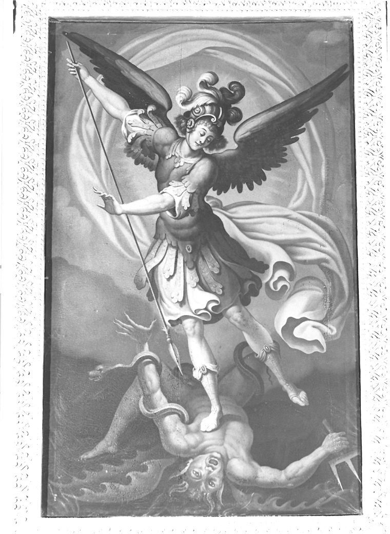 San Michele Arcangelo combatte Satana (dipinto) di Malpiedi Domenico (attribuito) (sec. XVII)