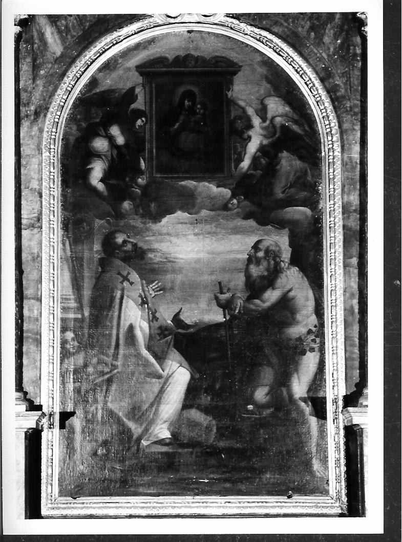Sant'Agostino e San Nicola di Bari (dipinto) di Giangolini Bartolomeo (metà sec. XVII)