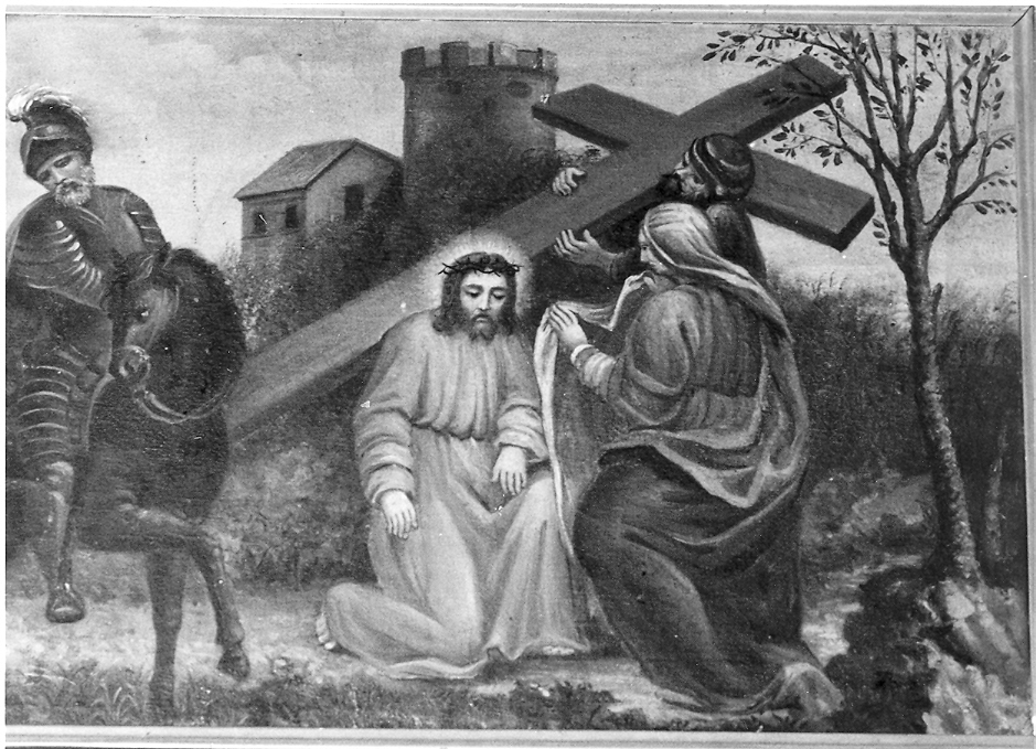 stazione XIV: Gesù deposto nel sepolcro (Via Crucis, elemento d'insieme) - ambito marchigiano (sec. XIX)