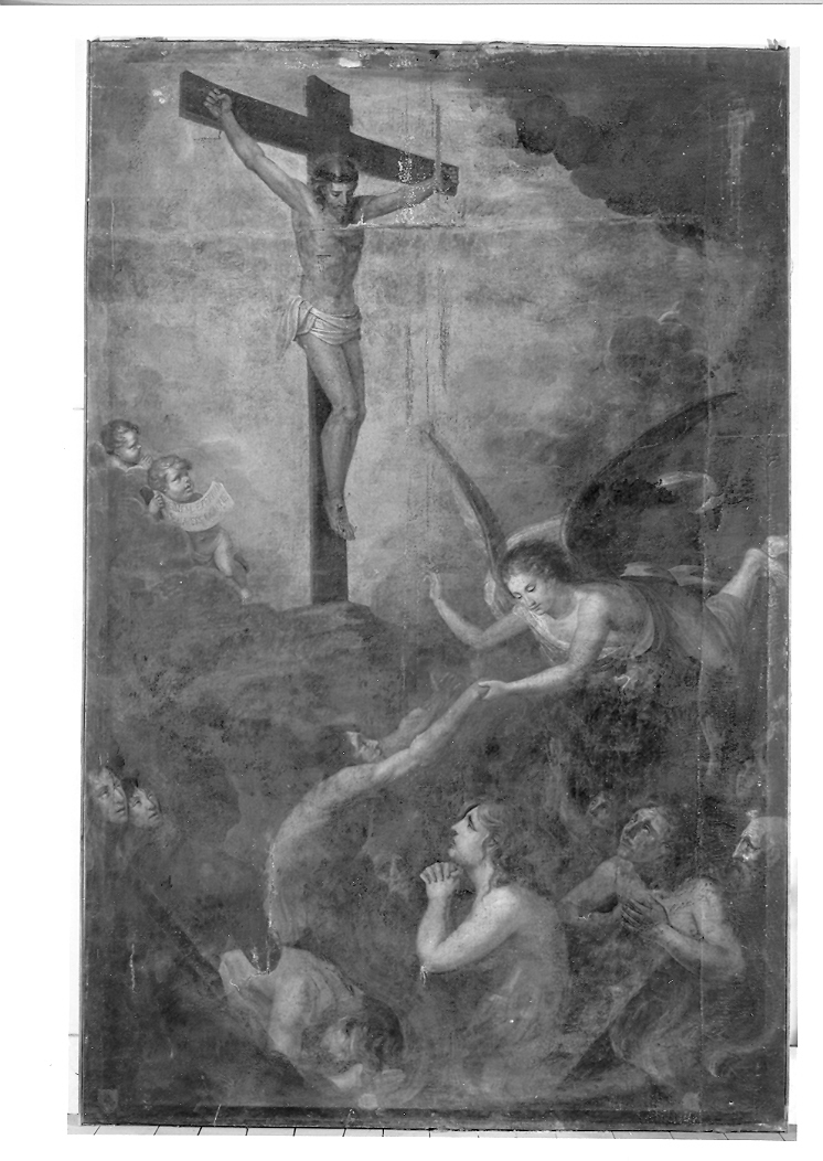 Cristo crocifisso e anime del purgatorio (dipinto) di Trevisani Francesco (sec. XVIII)