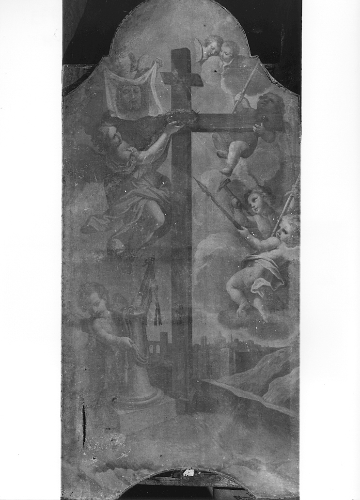 croce con simboli della Passione (dipinto) di Ghezzi Giuseppe (primo quarto sec. XVIII)