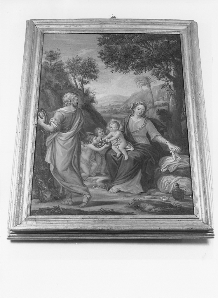 riposo nella fuga in Egitto (dipinto) di Ferri Giovanni Francesco (sec. XVIII)