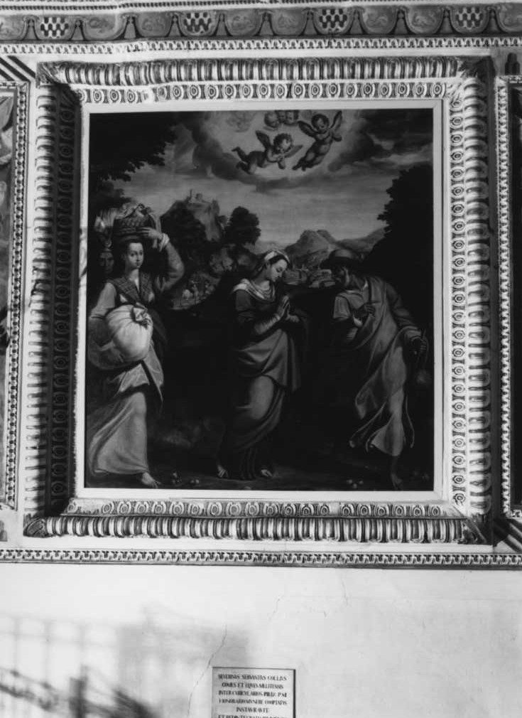 viaggio di Maria Vergine e San Giuseppe alla casa di Zaccaria (dipinto) di Damiani Felice (fine sec. XVI)