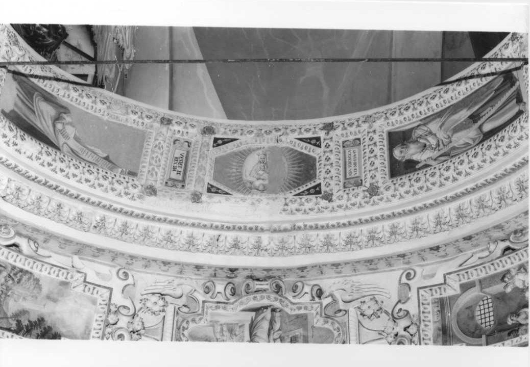 Dio Padrecon i quattro Evangelisti (dipinto, complesso decorativo) di Damiani Felice, Conti Cesare (fine sec. XVI)