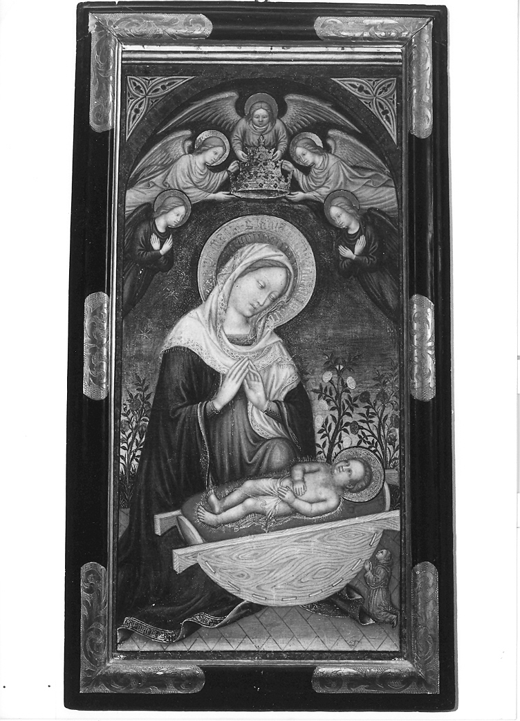 Madonna con Bambino e frate francescano in preghiera (dipinto) di Gentile da Fabriano (attribuito) (seconda metà sec. XV)