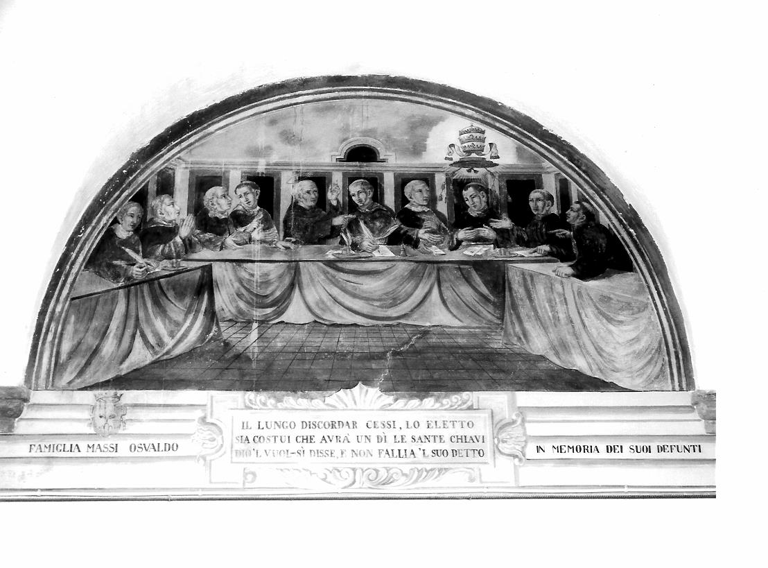 San Giacomo al capitolo dei francescani di Perugia (dipinto) di Tegli Emidio (sec. XIX)