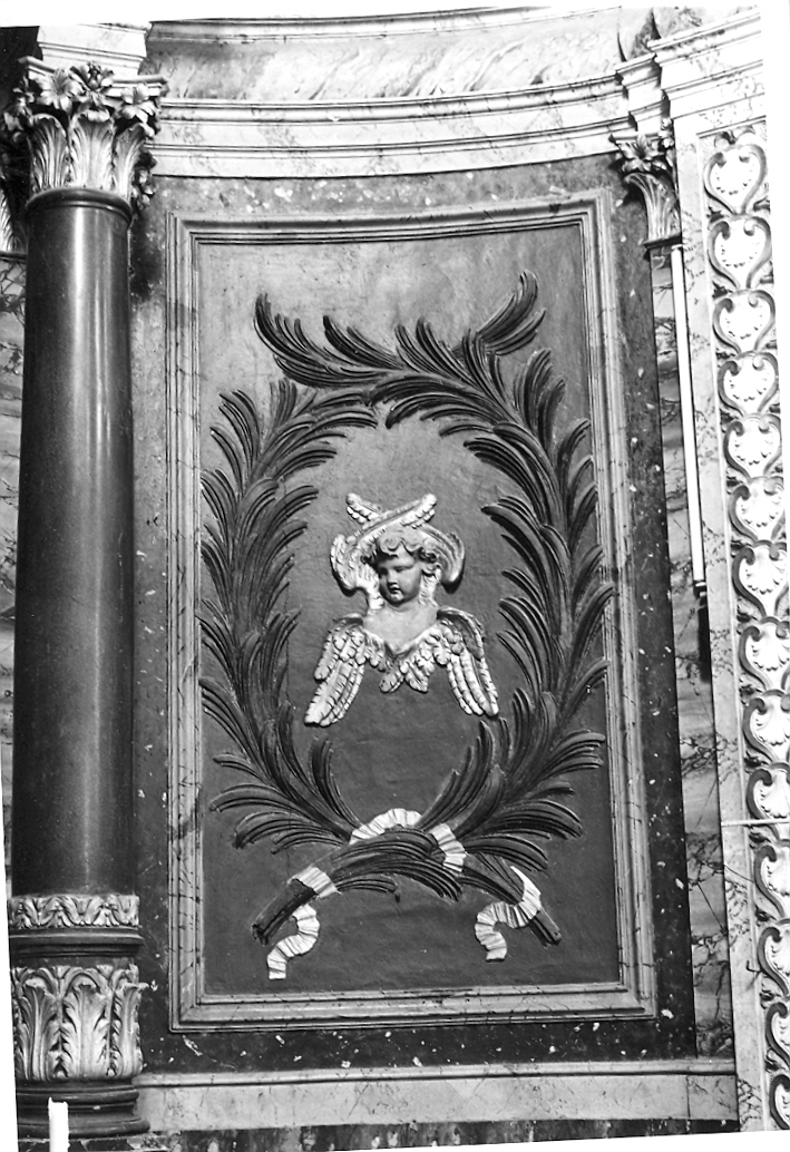 decorazione plastica, coppia - bottega marchigiana (prima metà sec. XVIII)