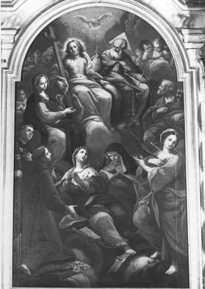Trinità con la Madonna (dipinto) di Ricci Filippo (sec. XVIII)