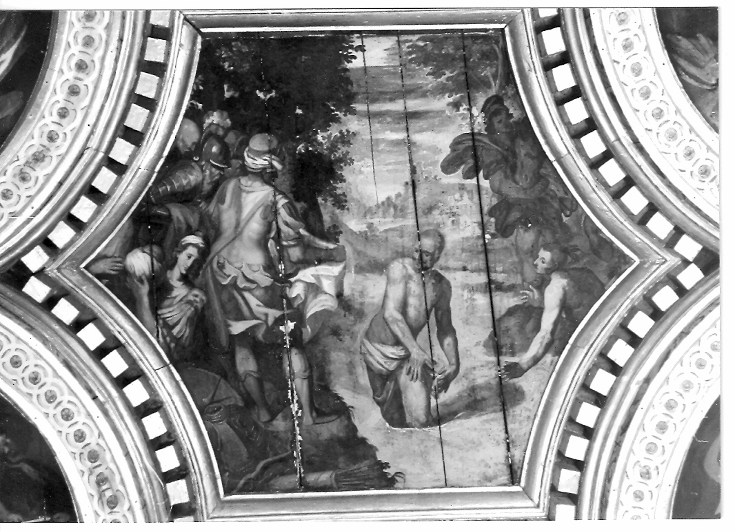 Eliseo guarisce Naaman dalla lebbra (dipinto) di Sarti Antonino (sec. XVII)