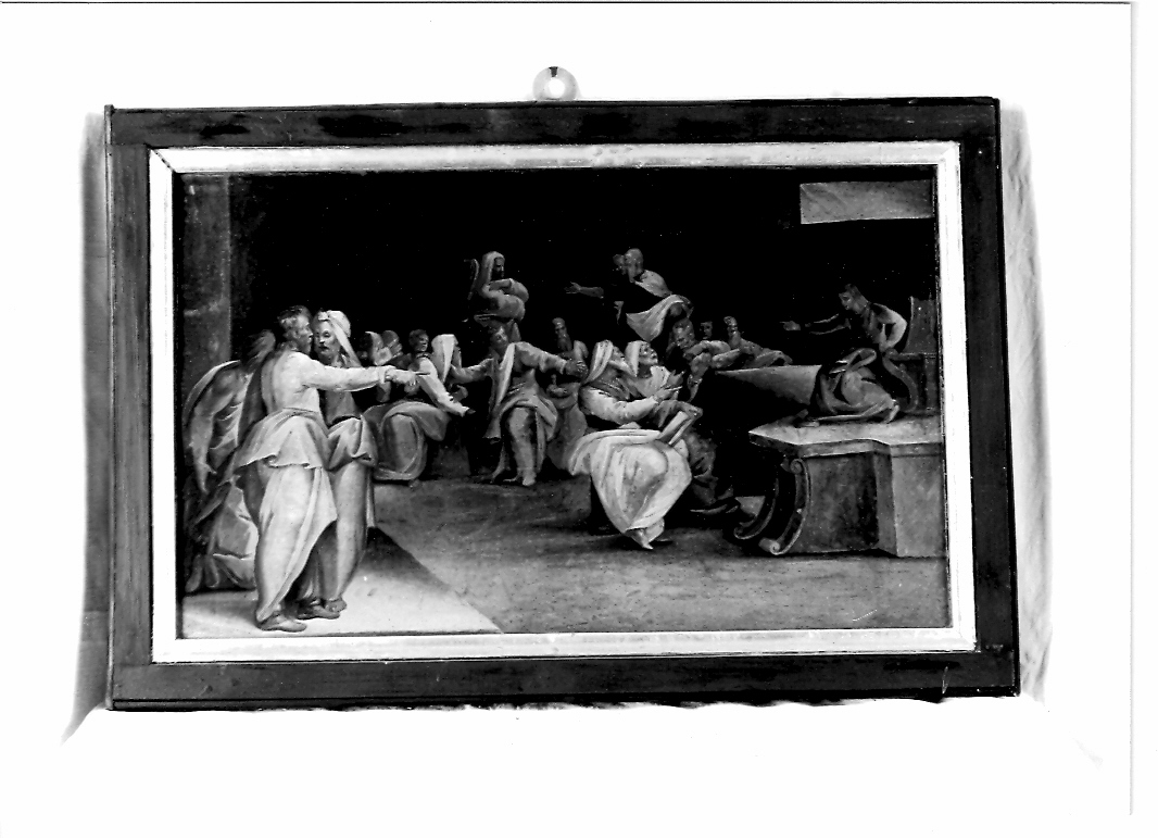 disputa di Gesù con i dottori nel tempio (dipinto, elemento d'insieme) di Franco Giovanni Battista detto Semolei (sec. XVI)
