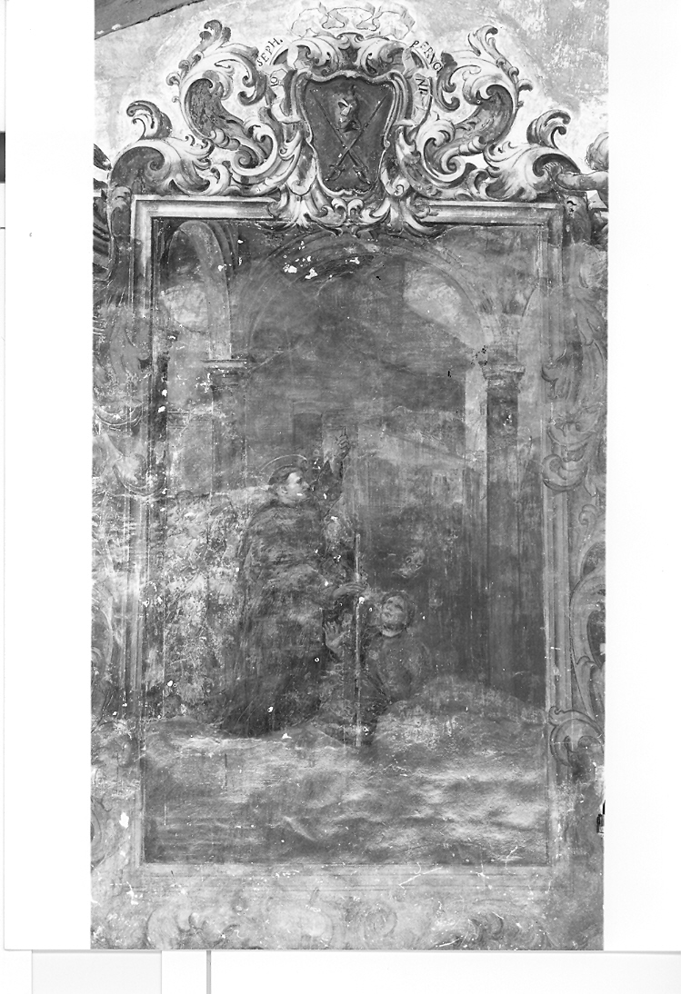 San Nicola da Tolentino fa scaturire l'acqua da una canna (dipinto, ciclo) di Anastasi Giovanni (fine/inizio secc. XVII/ XVIII)
