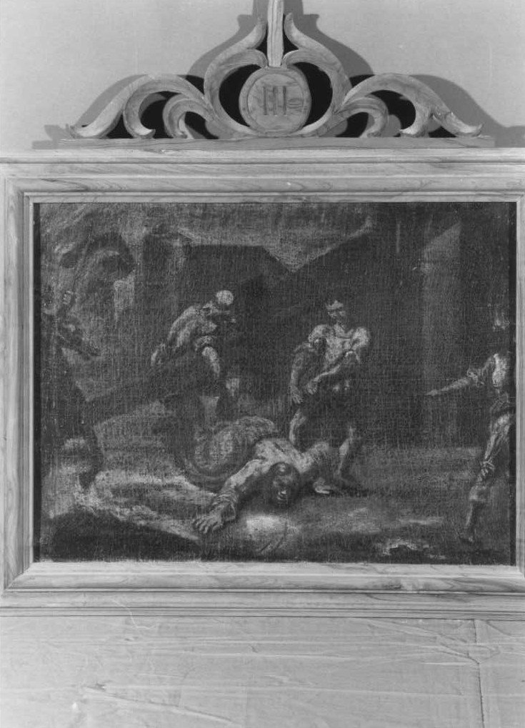 stazione III: Gesù cade sotto la croce la prima volta (Via Crucis, elemento d'insieme) - ambito marchigiano (seconda metà sec. XVIII)