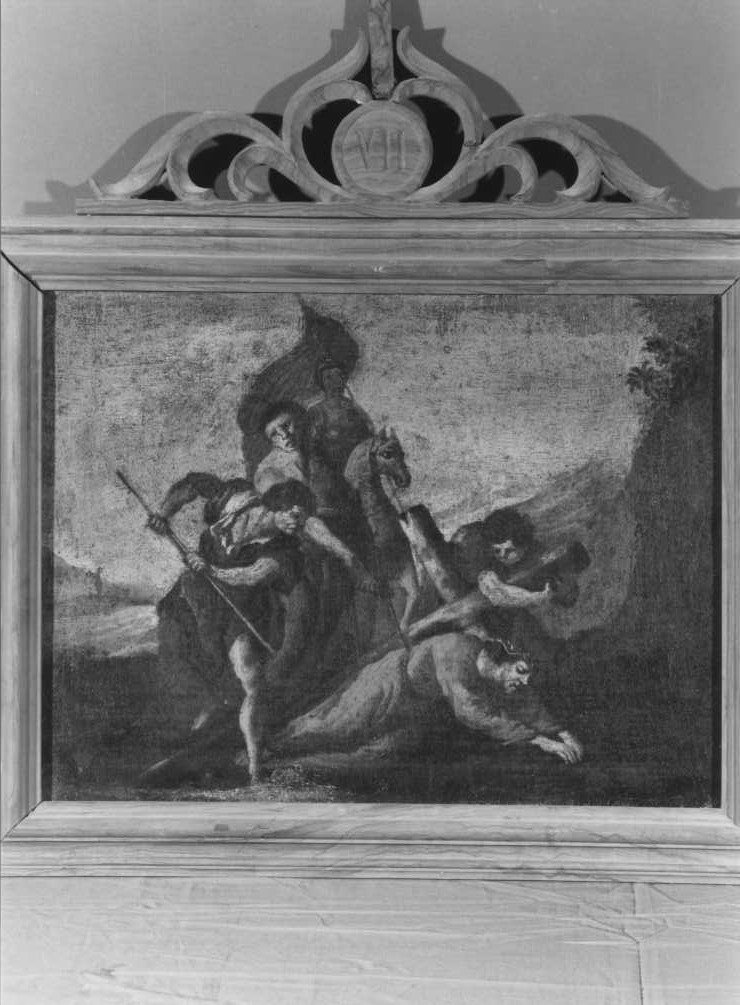stazione VII: Gesù cade sotto la croce la seconda volta (Via Crucis, elemento d'insieme) - ambito marchigiano (seconda metà sec. XVIII)