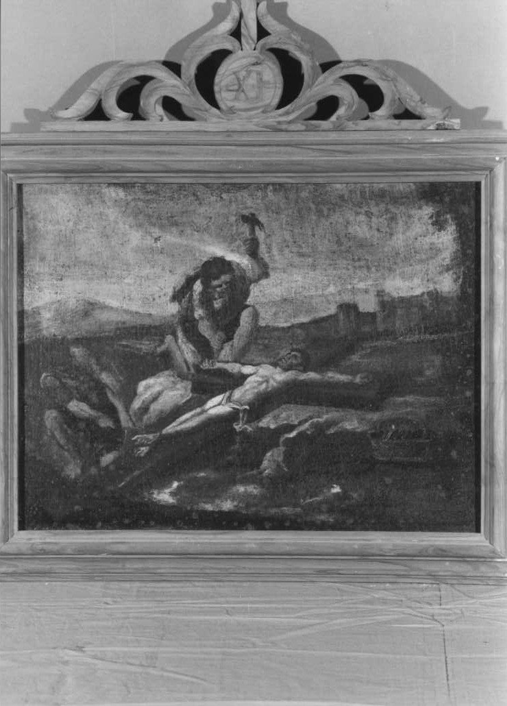 stazione XI: Gesù inchiodato alla croce (Via Crucis, elemento d'insieme) - ambito marchigiano (seconda metà sec. XVIII)